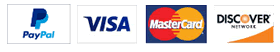 we accept Visa, Mastercard, Discover or Even your PayPal account!