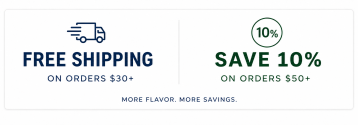 Gourmet farms free shipping on 30 or more 10 percent off of 50 or more